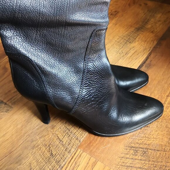 Franklin Elman Italy Soft Leather Knee High Boots Black Size US 9 EU 40 - Picture 9 of 12